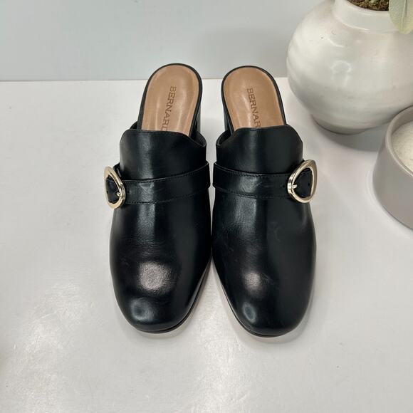 Bernardo Natasia Slip On Leather Mules Block Heels Buckle Women's 7 M NWOB - Picture 5 of 11